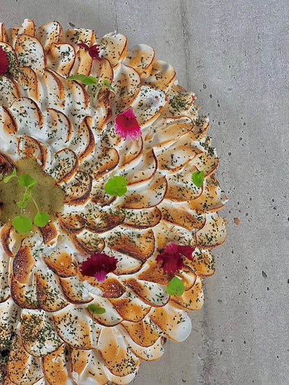 Tarte citron meringuée basilic